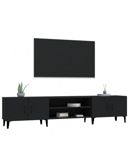 Mobile Porta TV Nero 180x31,5x40 cm in Legno Multistrato