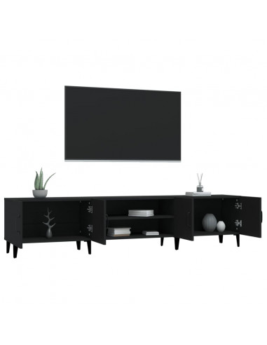 Mobile Porta TV Nero 180x31,5x40 cm in Legno Multistrato