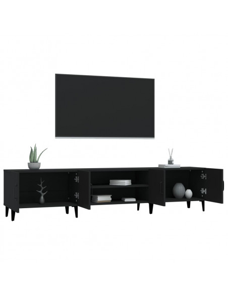 Mobile Porta TV Nero 180x31,5x40 cm in Legno Multistrato