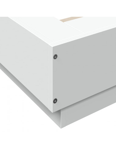 Giroletto con Luci LED Bianco 140x190 cm in Legno Multistrato