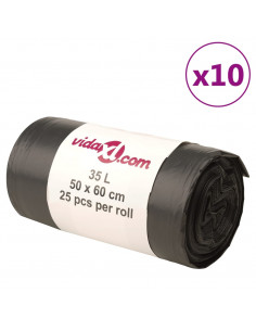 Sacchetti per Cestini 250 pz Neri 35 L 2