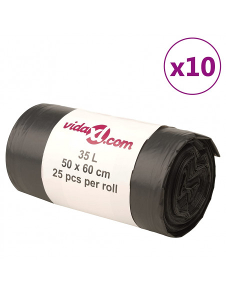 Sacchetti per Cestini 250 pz Neri 35 L