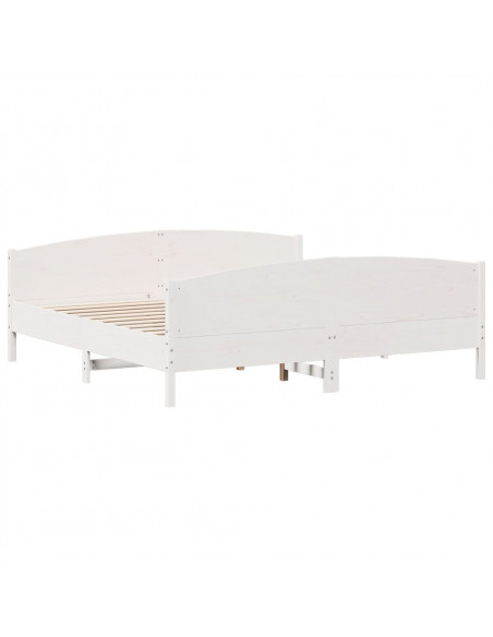 Giroletto con Testiera Bianco 180x200 cm Massello Pino