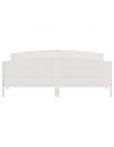 Giroletto con Testiera Bianco 180x200 cm Massello Pino