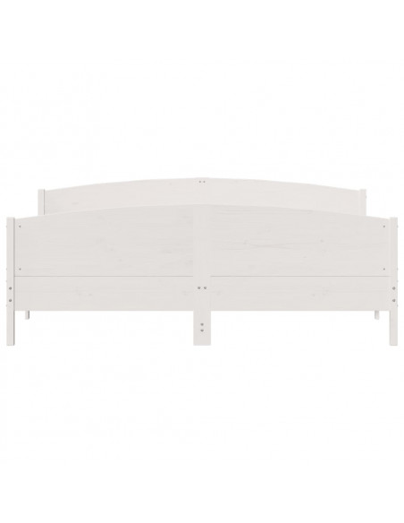 Giroletto con Testiera Bianco 180x200 cm Massello Pino