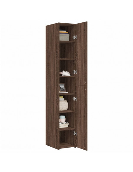 Credenza Rovere Marrone 30x42,5x185 cm in Legno Multistrato
