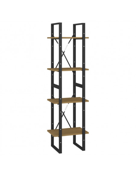 Libreria a 4 Ripiani 40x30x140 cm in Legno Massello di Pino