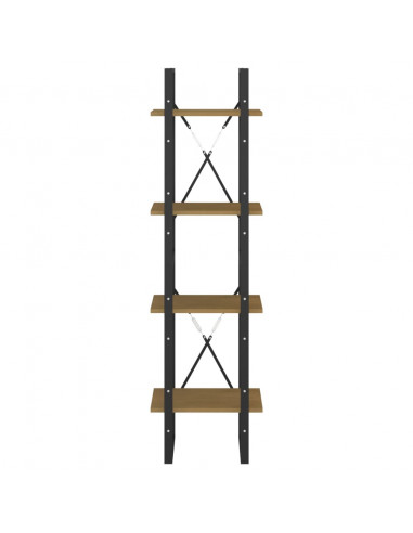 Libreria a 4 Ripiani 40x30x140 cm in Legno Massello di Pino