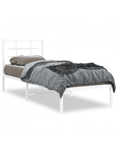 Giroletto con Testiera Metallo Bianco 80x200 cm