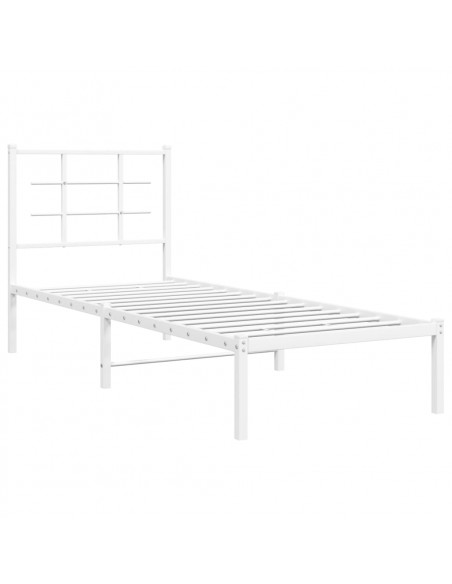 Giroletto con Testiera Metallo Bianco 80x200 cm
