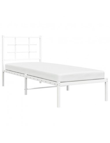 Giroletto con Testiera Metallo Bianco 80x200 cm