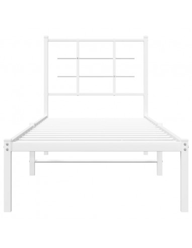 Giroletto con Testiera Metallo Bianco 80x200 cm