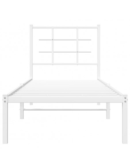 Giroletto con Testiera Metallo Bianco 80x200 cm