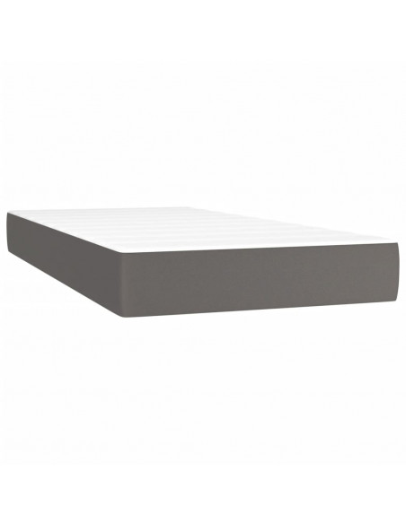 Giroletto a Molle con Materasso Grigio 100x200 cm in Similpelle
