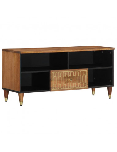 Mobile Porta TV 100x33x46 cm in Legno Massello di Mango