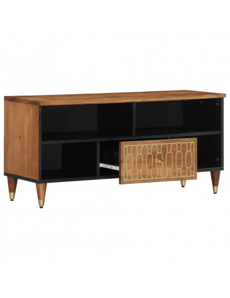 Mobile Porta TV 100x33x46 cm in Legno Massello di Mango