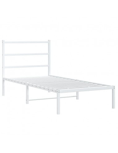 Giroletto con Testiera Metallo Bianco 90x200 cm