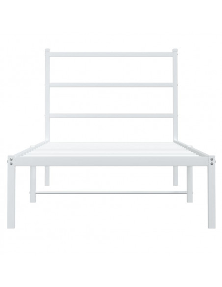 Giroletto con Testiera Metallo Bianco 90x200 cm