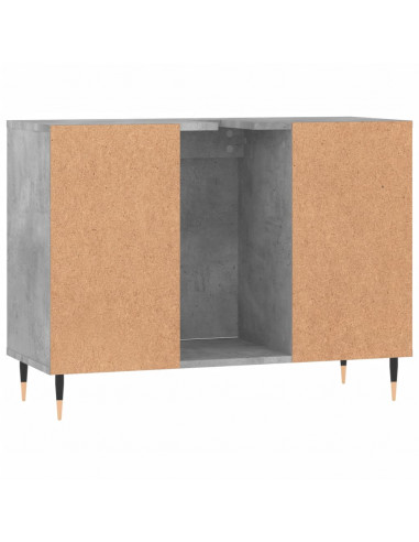 Armadietto da Bagno Grigio Cemento 80x33x60cm Legno Multistrato