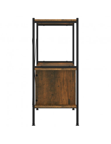 Scaffalatura 3 Livelli con Mobiletto 80x40x92cm Acciaio e Legno