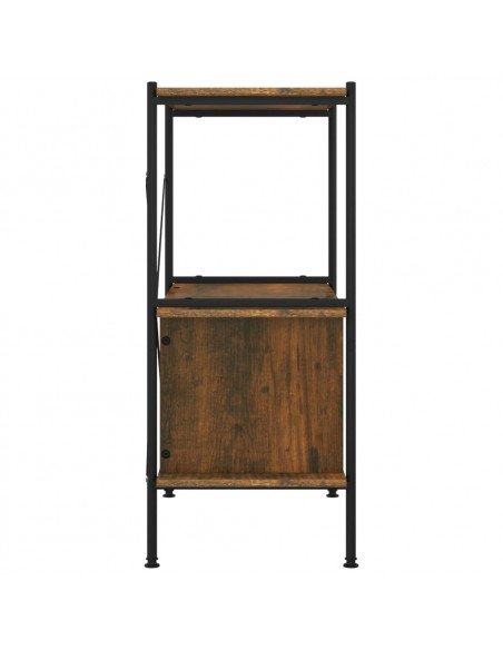 Scaffalatura 3 Livelli con Mobiletto 80x40x92cm Acciaio e Legno