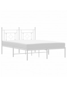 Giroletto con Testiera Metallo Bianco 135x190 cm 2