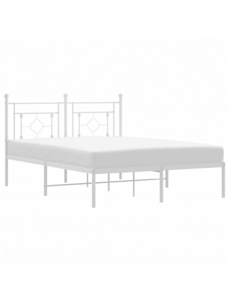 Giroletto con Testiera Metallo Bianco 135x190 cm