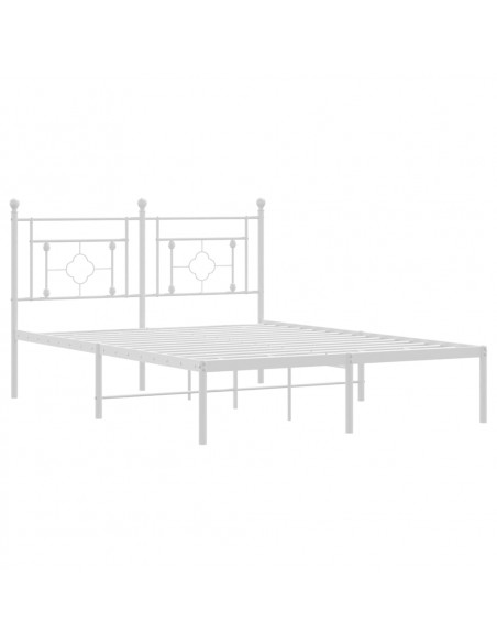 Giroletto con Testiera Metallo Bianco 135x190 cm