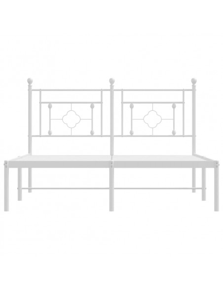 Giroletto con Testiera Metallo Bianco 135x190 cm