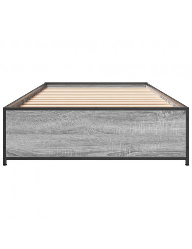 Giroletto Grigio Sonoma 90x190cm in Legno Multistrato e Metallo