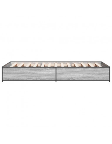 Giroletto Grigio Sonoma 90x190cm in Legno Multistrato e Metallo