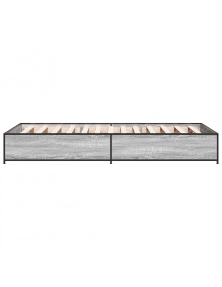 Giroletto Grigio Sonoma 90x190cm in Legno Multistrato e Metallo