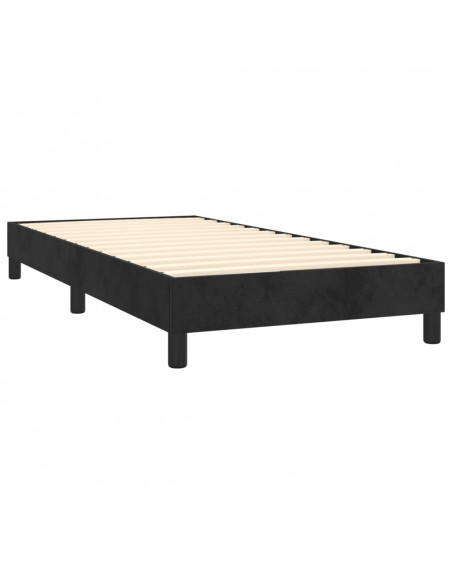 Giroletto a Molle con Materasso Nero 80x200 cm in Velluto