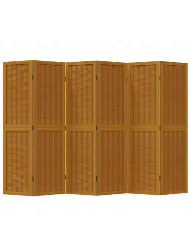 Divisorio Ambienti 6 Pannelli Marrone Legno Massello Paulownia