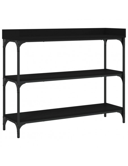 Tavolino Consolle con Ripiani Nero 100x30x80 cm