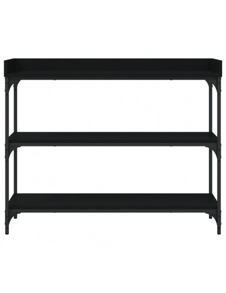 Tavolino Consolle con Ripiani Nero 100x30x80 cm