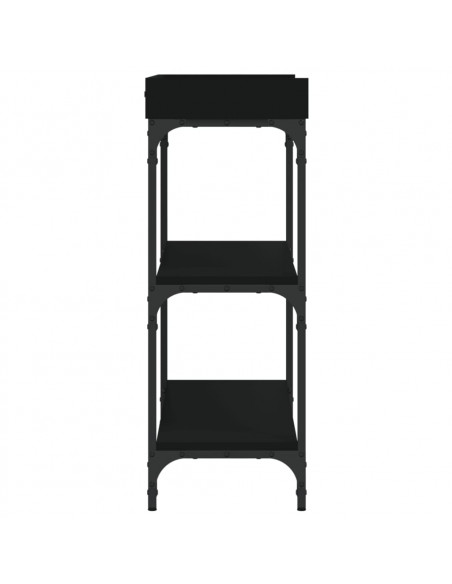 Tavolino Consolle con Ripiani Nero 100x30x80 cm