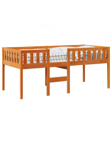 Letto Bambini senza Materasso Marrone Cera 90x200 cm Legno Pino