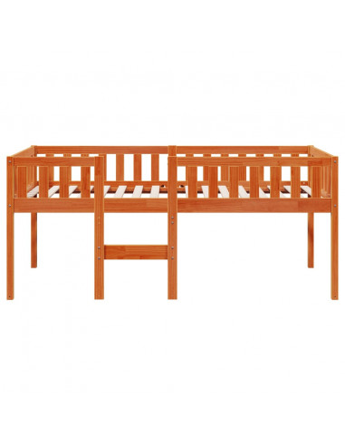 Letto Bambini senza Materasso Marrone Cera 90x200 cm Legno Pino
