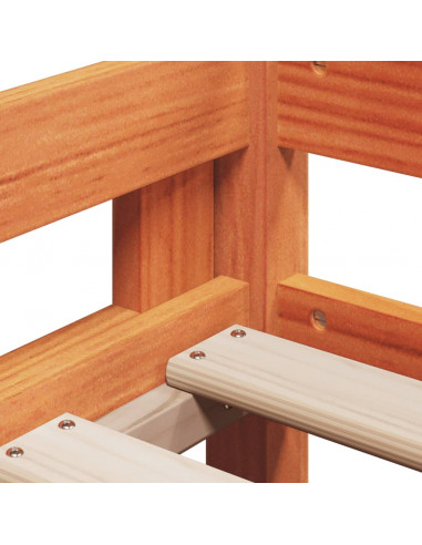 Letto a Soppalco con Tetto Cera 75x190cm Legno Massello di Pino