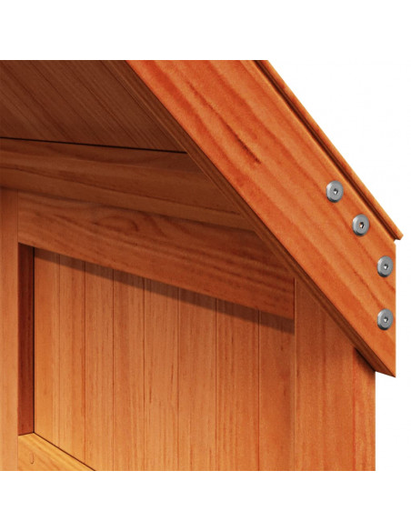 Letto a Soppalco con Tetto Cera 75x190cm Legno Massello di Pino
