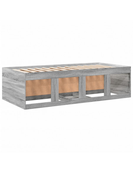 Divano Letto con Cassetti Grigio Sonoma 100x200 cm Multistrato