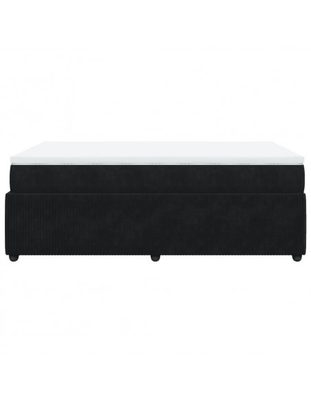 Giroletto a Molle con Materasso Nero 120x200 cm in Velluto