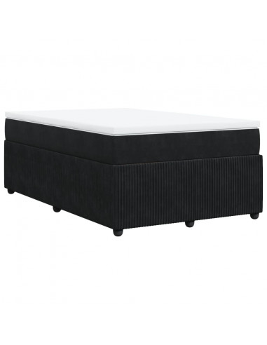 Giroletto a Molle con Materasso Nero 120x200 cm in Velluto