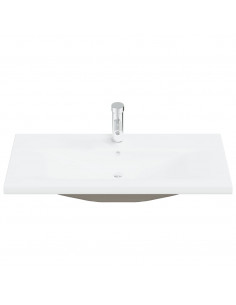 Set Mobili da Bagno 2 pz in Ceramica e Legno Multistrato 2