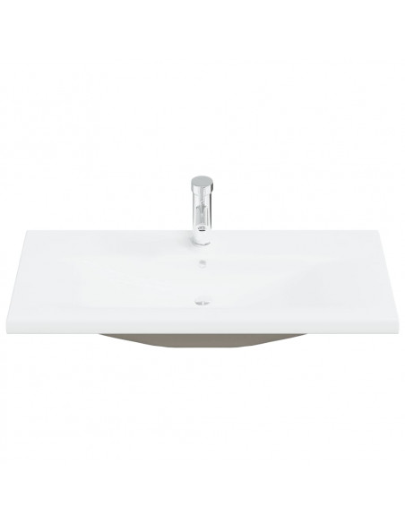 Set Mobili da Bagno 2 pz in Ceramica e Legno Multistrato