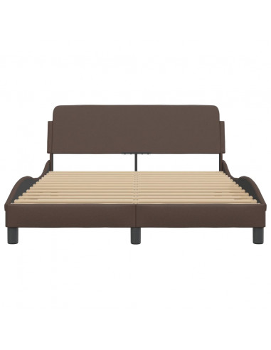 Giroletto con Testiera Marrone 140x190 cm in Similpelle