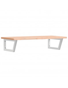 Ripiano a Parete per Lavabo in Acciaio e Massello di Faggio 2