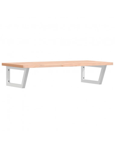 Ripiano a Parete per Lavabo in Acciaio e Massello di Faggio