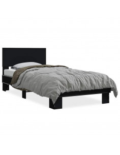 Giroletto Nero 75x190 cm in Legno Multistrato e Metallo 2